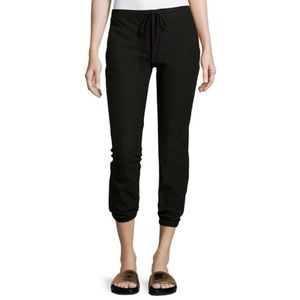 James Perse Cropped Jogger Pants Cotton - Black M